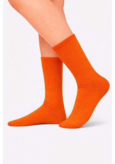 Carnaval Socks Düz Turuncu Desensiz Renkli Spor Çorap Çok Renkli