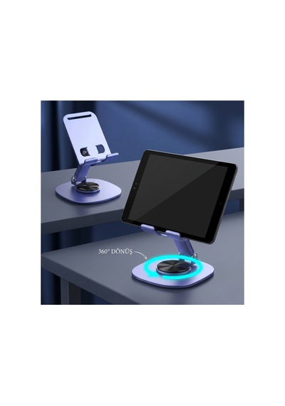360 Dönebilen Katlanabilir Metal Telefon Tablet Stand Ayarlanabilir Alüminyum Masaüstü Tutucu