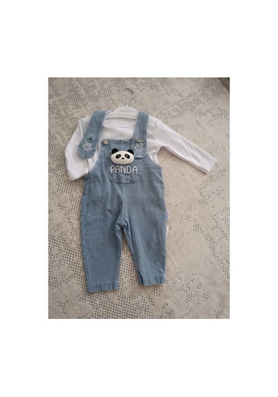 Baby Buu Panda Detaylı Cepli Denim Kotlu Mevsimlik 2'li Erkek Bebek Salopet Tulum Takımı 6-9ay, 9-12ay, 12-18ay, 18-24ay Beyaz Beyaz Baby Buu Panda Detaylı Cepli Denim Kotlu Mevsimlik 2'li Erkek Bebek Salopet Tulum Takımı 6-9ay, 9-12ay, 12-18ay, 18-24ay Beyaz Beyaz