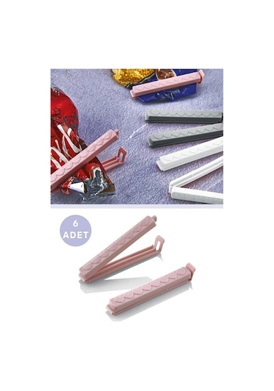 Mucit Home Pratik 6lı Poşet Kapatıcı Klips Ambalaj Ve Torba Kapatma Aparatı Poşet Klipsi Çok Renkli