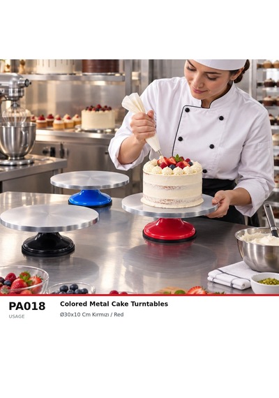 Fida Pasta Sıvama Standı Paslanmaz - Kırmızı