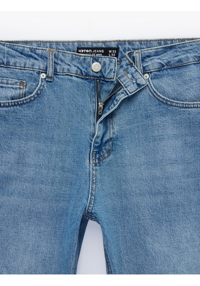 Koton Standart Bel Normal Bel Düz Paça Denim Pantolon - Mark Straight Jeans Açık İndigo 6sam40300nd Koton Standart Bel Normal Bel Düz Paça Denim Pantolon - Mark Straight Jeans Açık İndigo 6sam40300nd