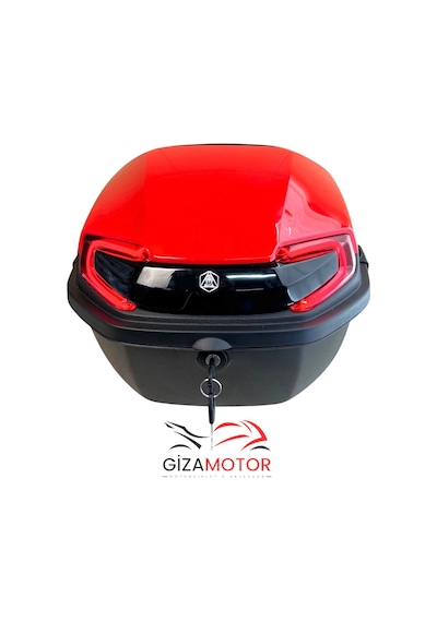 Işıklı Sırt Dayamalı Motosiklet Çantası Kırmızı 33lt