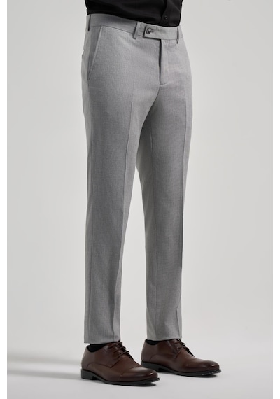 İmza Gri Esnek Yandan Cepli Slim Fit Classic Pantolon 1003250160 Gri