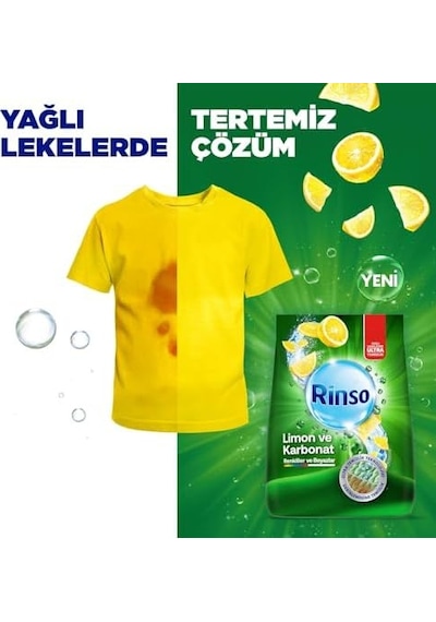 Toz Çamaşır Deterjanı Limon Ve Karbonat Renkliler Ve Beyazlar İçin 4 Kg