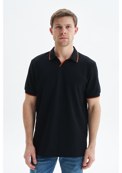 AR-MA Arma Erkek Regular Fit Basic % 100 Pamuk Pike Polo Yaka Tişört Y29374353802 Siyah