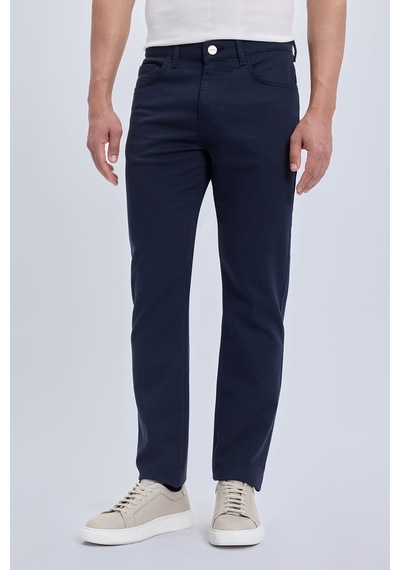 Hatemoğlu Lacivert Slim Fit 5 Cep Pamuklu Kanvas Pantolon