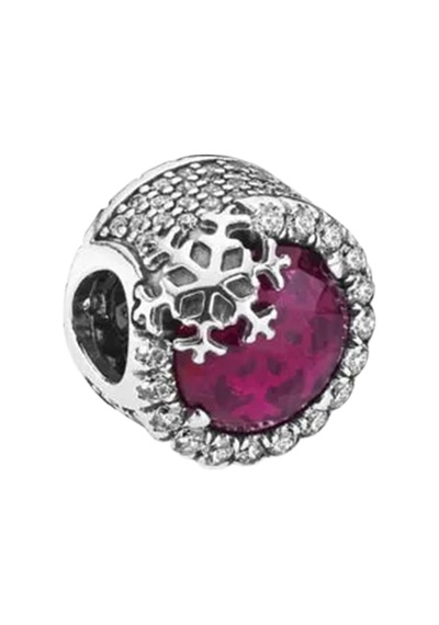 Nur Silver Kar Taneli Pembe Taşlı Gümüş Charm Nur-bl00276