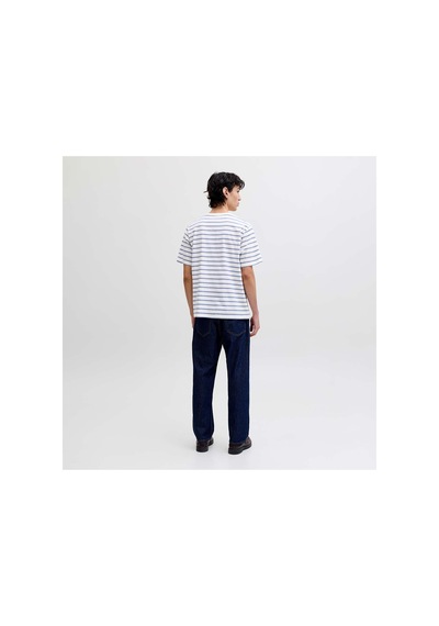 Jack & Jones Jornorrebro Çizgili Tişört 12291021 Beyaz