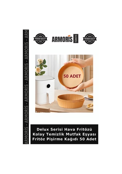 Delux Serisi Hava Fritözü Kolay Temizlik Mutfak Eşyası Fritöz Pişirme Kağıdı 50 Adet Belirtilmemiş