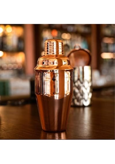 Kokteyl Shaker Seti, Bakır Rengi Paslanmaz Çelik Bar Seti