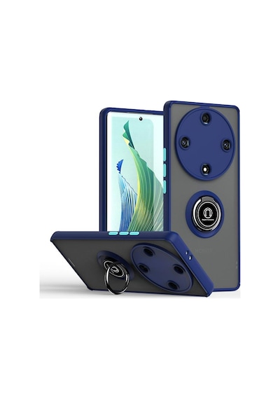 Adige Honor X9b Kılıf Montreal Yüzüklü Standlı Arkası Buğulu Araç Tutucu Özellikli Lacivert