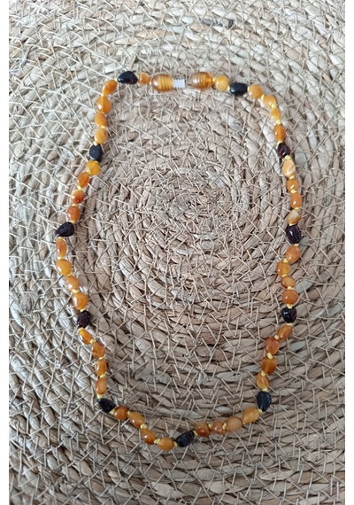 Damla Kehribar Bebek Çocuk Diş Nazar Ve Sağlık Kolyesi 37 Cm Açılıp Kapanır Dişli Kehribar Kolye 37cm Kehribar Kolye 37cm