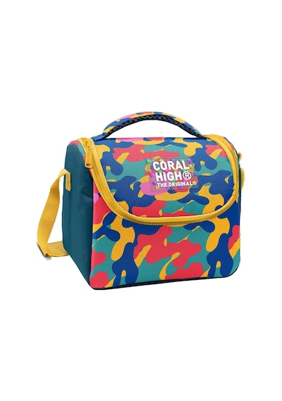 Coral High Unisex Renkli Kamuflaj Desenli Isı Yalıtımlı Beslenme Çantası 37132 Yeşil - Sarı