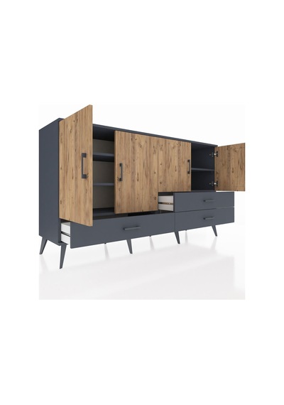 Hyperion Konsol 5 Raflı 3 Çekmeceli 4 Kapaklı 176x44x99 Antrasit- Antrasit-çam/antrasit Hyperion Konsol 5 Raflı 3 Çekmeceli 4 Kapaklı 176x44x99 Antrasit- Antrasit-çam/antrasit