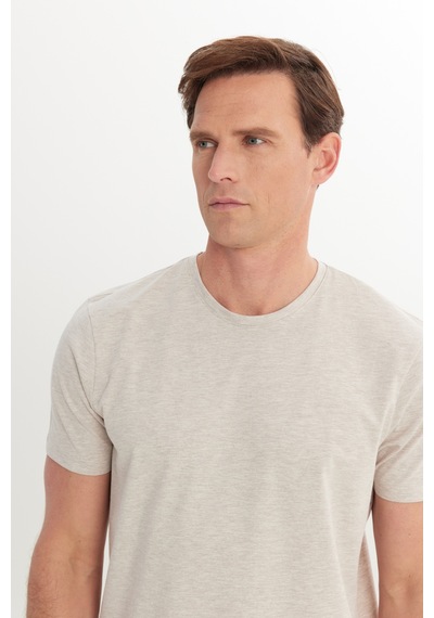AC&Co / Altınyıldız Classics Erkek Bej Melanj 360 Derece Her Yöne Esneyen Slim Fit Bisiklet Yaka Tişört Bej Melanj AC&Co / Altınyıldız Classics Erkek Bej Melanj 360 Derece Her Yöne Esneyen Slim Fit Bisiklet Yaka Tişört Bej Melanj