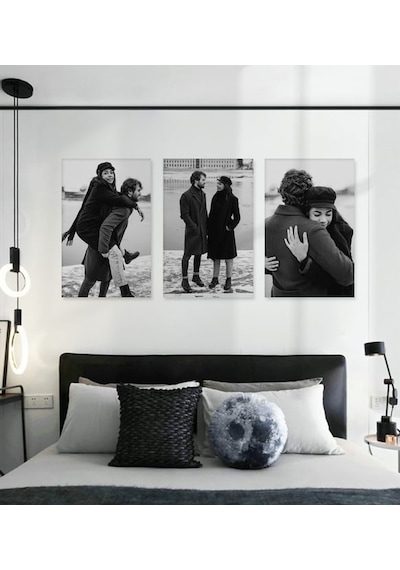 Kişiye Özel Fotoğraflı 3 Lü Mdf Tablo Seti 20x28 Cm Siyah