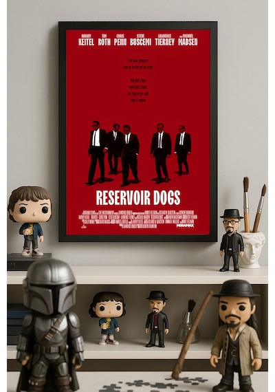 Rezervuar Köpekleri Siyah Ahşap Çerçeveli Poster, Film Duvar Tablosu