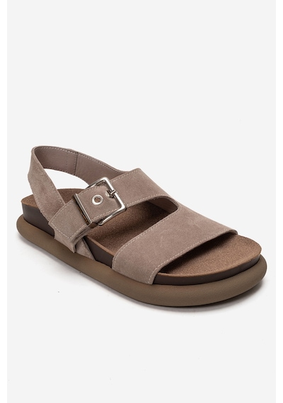 Luvishoes Jalven Taş Süet Hakiki Deri Kadın Sandalet