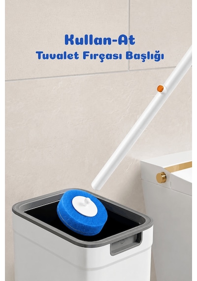 6 Adet 1 Paket Deterjanlı Tek Kullanımlık Tuvalet Temizleme Yedek Süngeri, Yedek Başlığı, Yedek Ka