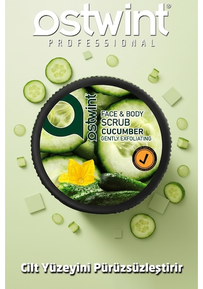 Ostwint Yüz Ve Vücut Peeling Scrub Salatalık 300ml Cilt Temizleyici Pürüssüzleştirici Dolaşımı Hızlandırıcı