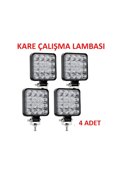 4 Adet 11x11 16 Led Kare Off Road Traktör Tir Kamyon Sis Fari Sis Lambasi Çalisma Lambasi Projektör