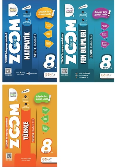 Lgs 8. Sınıf Zoom Serisi Matematik Fen Bilimleri Ve Türkçe 3lü Set