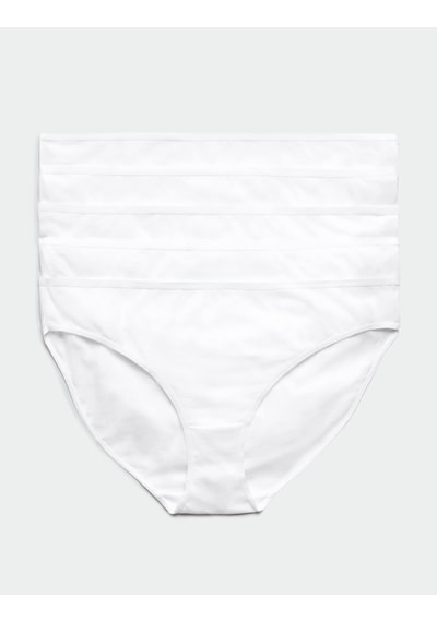 Marks & Spencer 5'li Saf Pamuklu Bikini Külot Seti T61008800N Beyaz