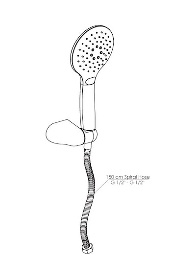 Gpd Askılı Tuşlu Duş Takımı Siyah Dst56-S Siyah