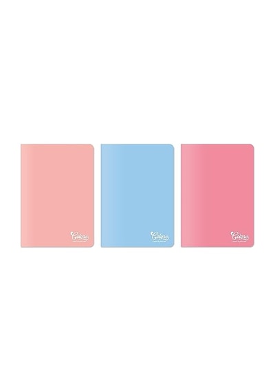 A4 80 Yaprak Çizgili Defter 3'lü Paket Somon Pembe Çok Renkli