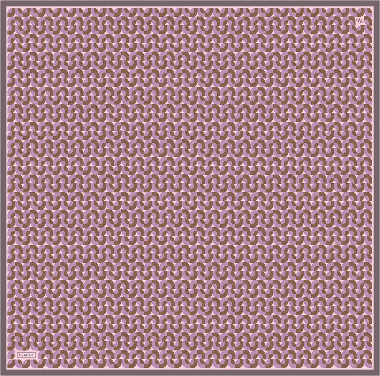 Armine Klasik Desenli Saf İpek Twill Eşarp 9321d 31 Pembe