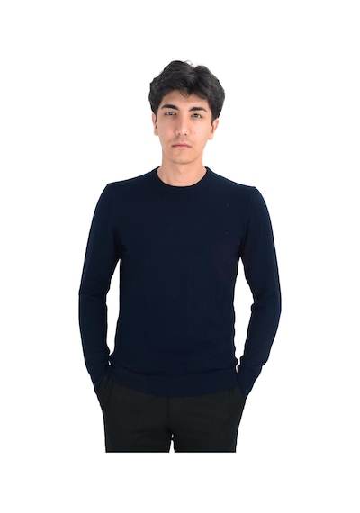 Cengiz İnler Sıfır Yaka Düz Slim Erkek Triko
