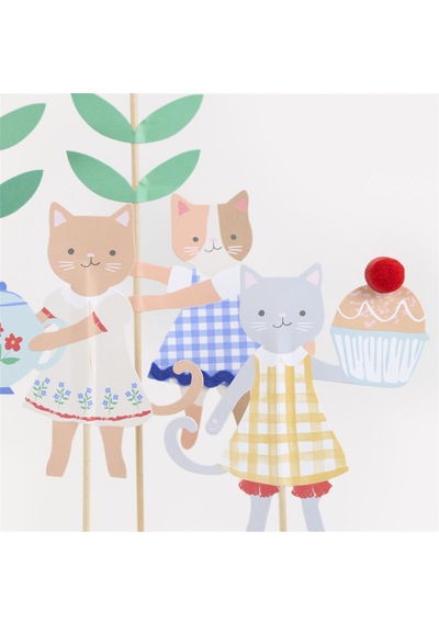 Meri Meri - Kitten Club Cake Toppers - Yavru Kedi Pasta Süsleri Tüm Yaşlar