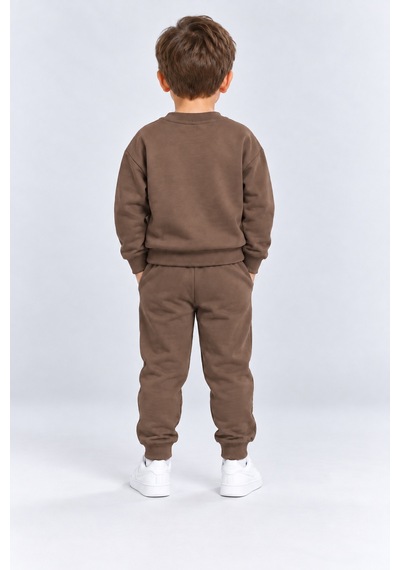 Ahengim Erkek Çocuk Cepli Sweatshirt Ve Jogger Eşofman Altı 2 Li Takım Günlük Rahat Çocuk Eşofman Seti Ak125 Kahverengi Ahengim Erkek Çocuk Cepli Sweatshirt Ve Jogger Eşofman Altı 2 Li Takım Günlük Rahat Çocuk Eşofman Seti Ak125 Kahverengi