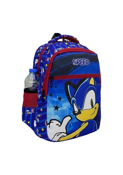 Yeni Sezon Speed Desenli 2' Li Erkek Okul Çantası + Beslenme Çantası Seti MAvi