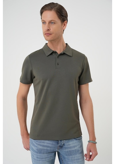 Efor Comfort Fit Polo Yaka Esnek Pamuk Casual Haki Tişört Ts 886 Haki
