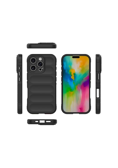Apple Uyumlu iPhone 16 Pro Kılıf Esnek Tpu Oyuklu Arka Yüzey Tasarımlı Etnik Silikon Kapak