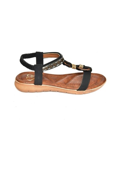 Fox Shoes S258016809 Siyah Alçak Tabanlı Kadın Sandalet Siyah