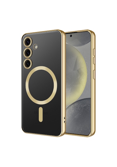 Galaxy S24 Fe Kılıf Kamera Korumalı M-safe Wireless Şarj Özellikli Zore Demre Kapak Gold
