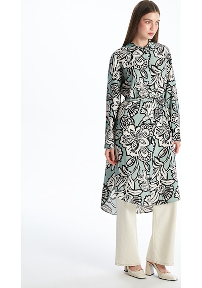 Lcwaıkıkı Classic Karışık Desenli Oversize Kadın Gömlek Tunik