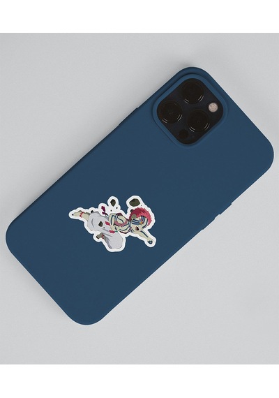 Kimetsu No Yaiba-demon Slayer Akaza -parlak Kağıt 2 Li Set Anime Sticker Çıkartma Beyaz