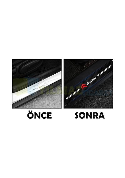 Citroen Berlingo Karbon Kapı Eşiği Koruma Oto Sticker 4 Parça