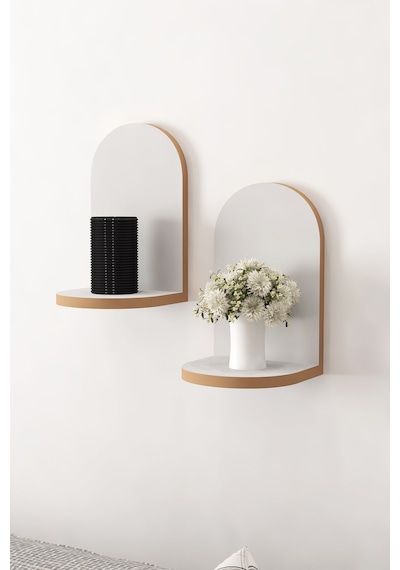Dekoratif Duvar Rafı 25x 17 X 12 2 Adet Raf Beyaz
