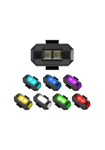 1 Adet Şarjlı Mini Led Işık/çakar Led/drone Işığı/anti Çarpışma Uyarı Işığı Siyah