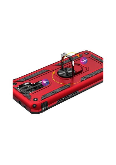Xiaomi Redmi 9  Kılıf Sert Silikon Yüzüklü Stand Özellikli Kapak