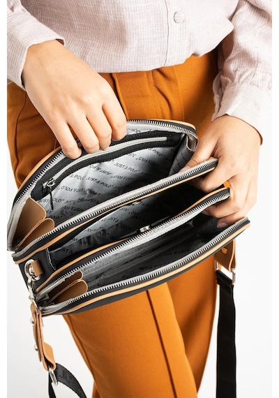 Just Polo Kadın Günlük Kullanıma Uygun Ayarlanabilir Askılı Şık Omuz Çantası Ebat : 26 X 16 Cm Siyah Camel 46362407