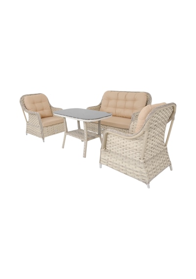 Force Rattan Bahçe Oturma Grubu 861 Rehome Krem