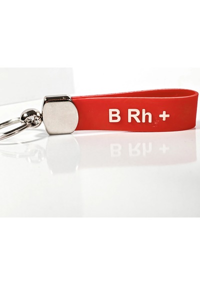 B Rh + Pozitif Kan Grubu Silikon Anahtarlık Acil Durumlar İçin Hayati Bilgi Çok Renkli
