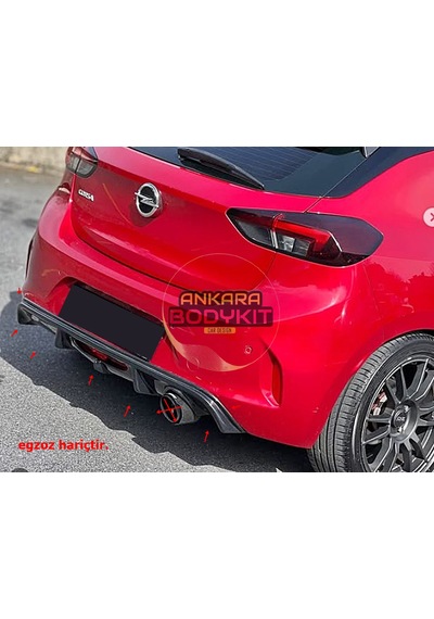 Corsa F Ön Tampon Ek - Difüzör - Marşpiyel - Boyasız - Siyah - Plastik
