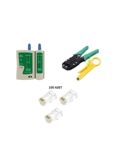 Network Set Rj45+Kablo Tester+Rj45 Sıkma Pensesi+Kablo Soyu